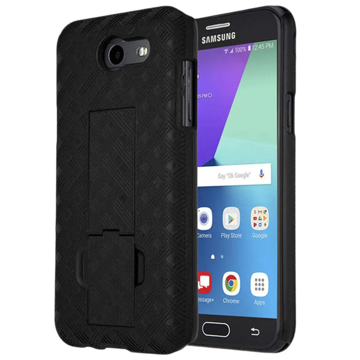 Rome Tech Rome Tech Samsung Galaxy J3 / J3 V (2017) Belt Clip Holster Case Black — product photo