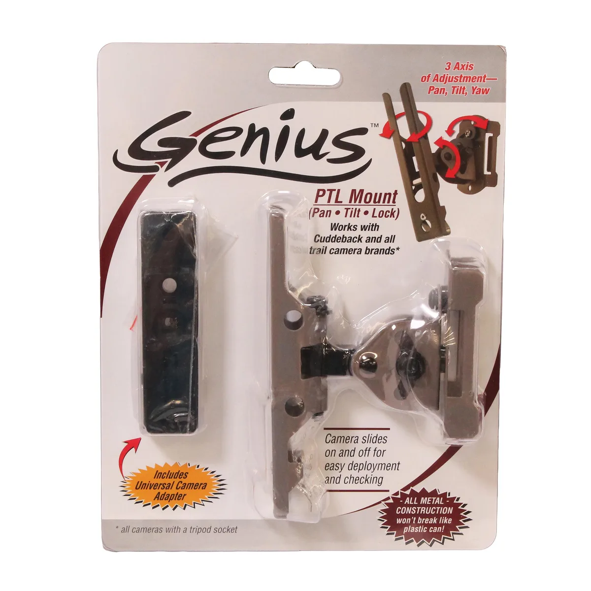 Cuddeback 3488 Genius PTL Mount bracket with universal adapter