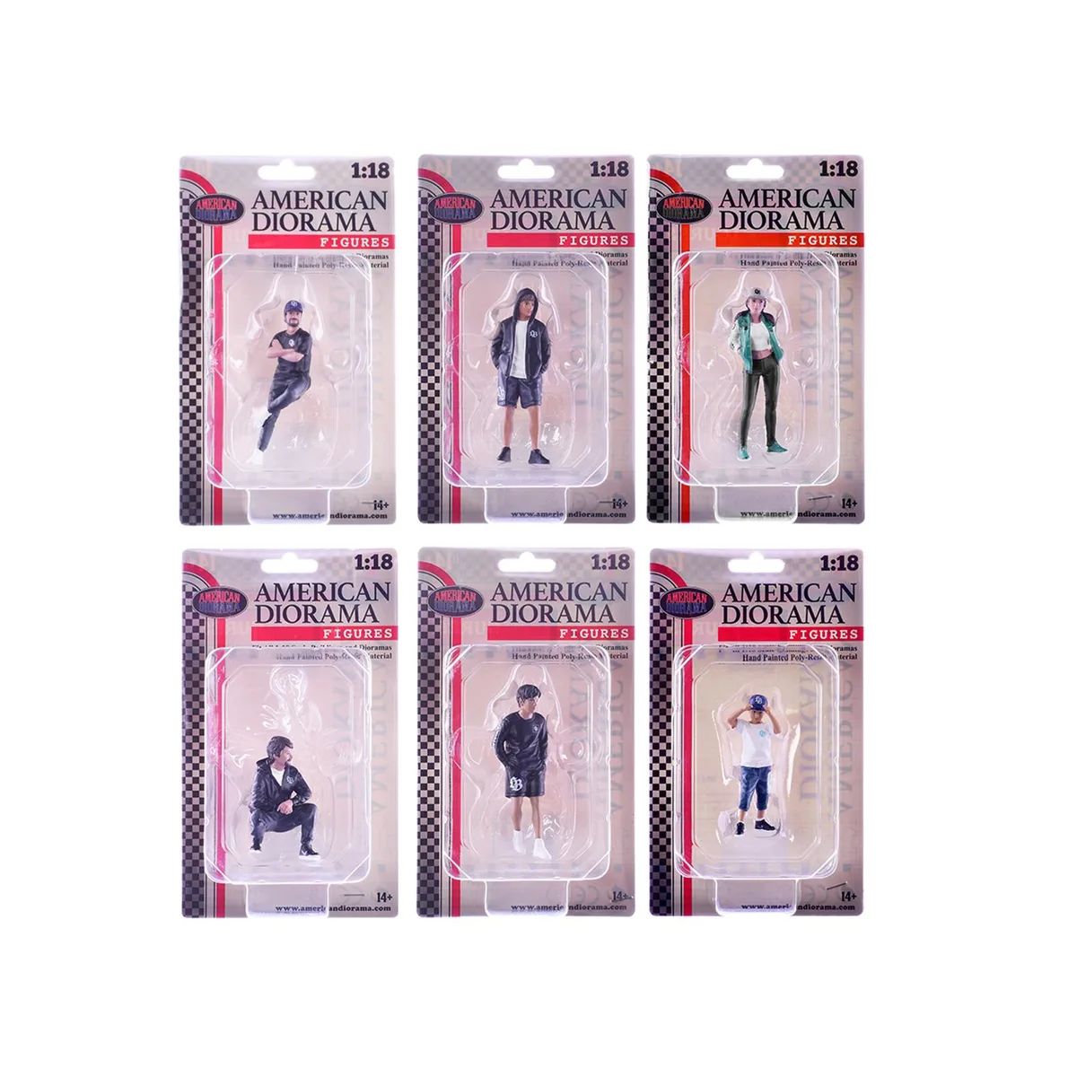 American Diorama American Diorama "LB Nation" 6 Figure Set 1/18 Scale — product photo