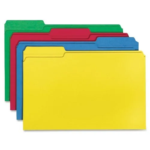 Business Source Business Source 65781 Legal 11pt 1/3 Cut 1" Exp. 100/BX Assorted file folders — product photo