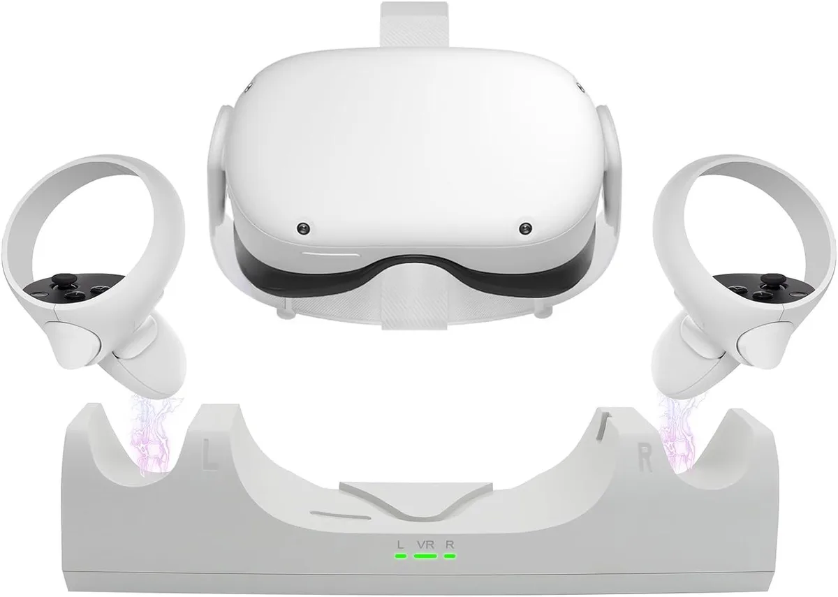GCROWN GCROWN VR Charger Dock for Quest 2 with 2 x 2100mAh Batteries — product photo
