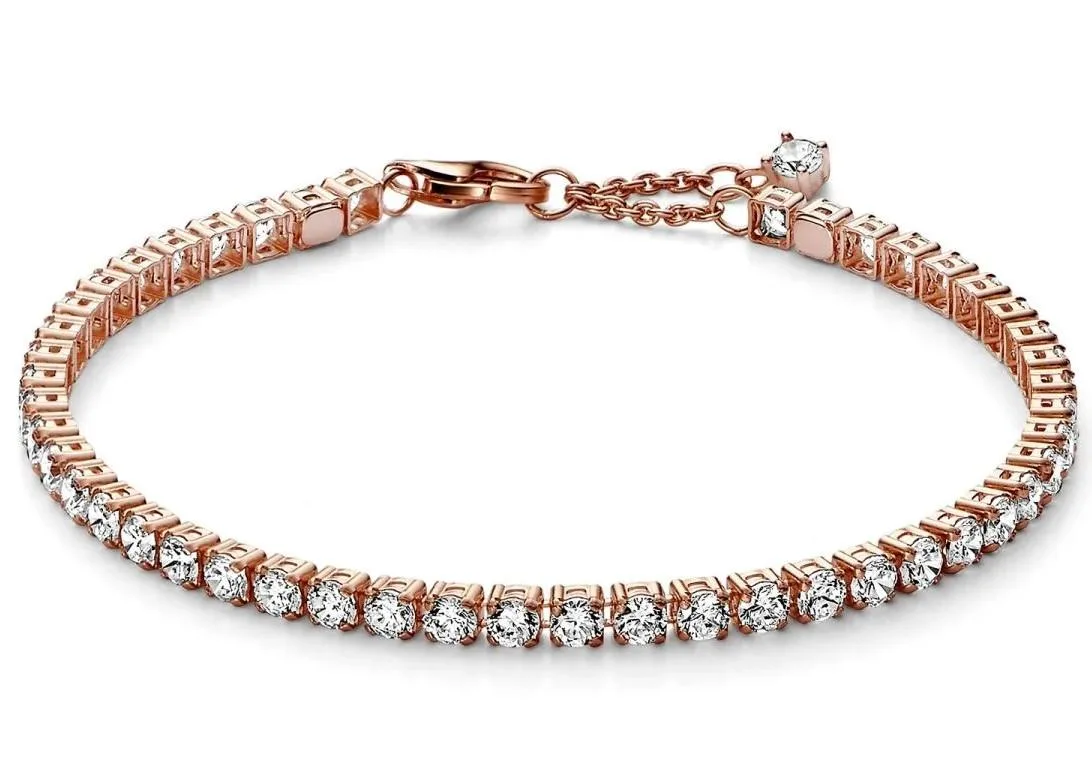 PANDORA PANDORA Sparkling Tennis Bracelet 14k Rose Gold Plated Silver — product photo