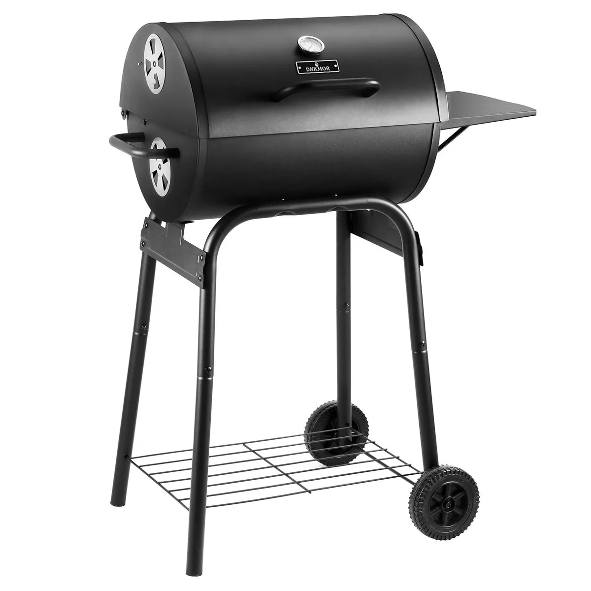  DNKMOR A-15 Barrel Charcoal BBQ Grill Side Table 500 sq in Black — product photo