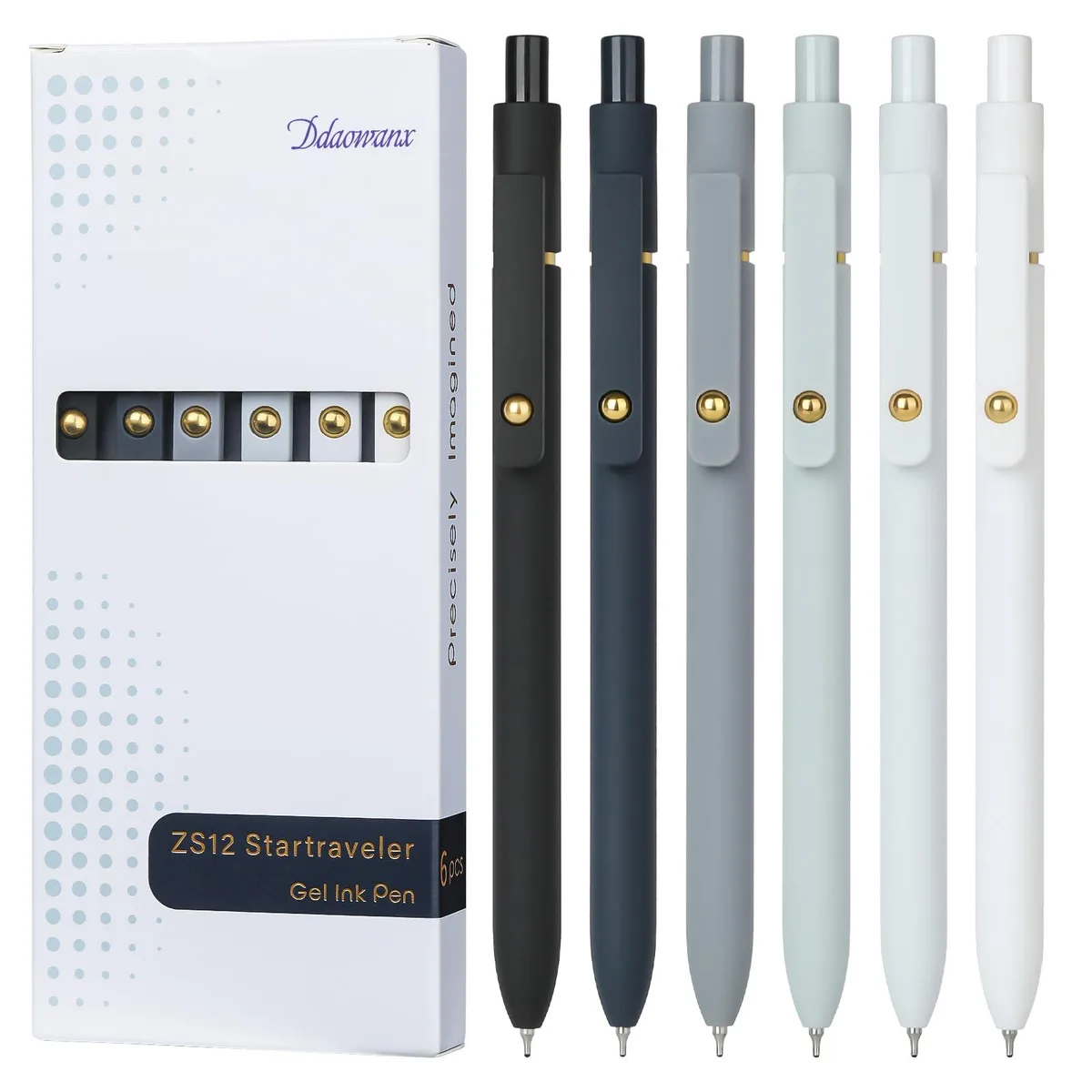  Ddaowanx Gel Pens 0.7mm Retractable 6 Pack Black — product photo