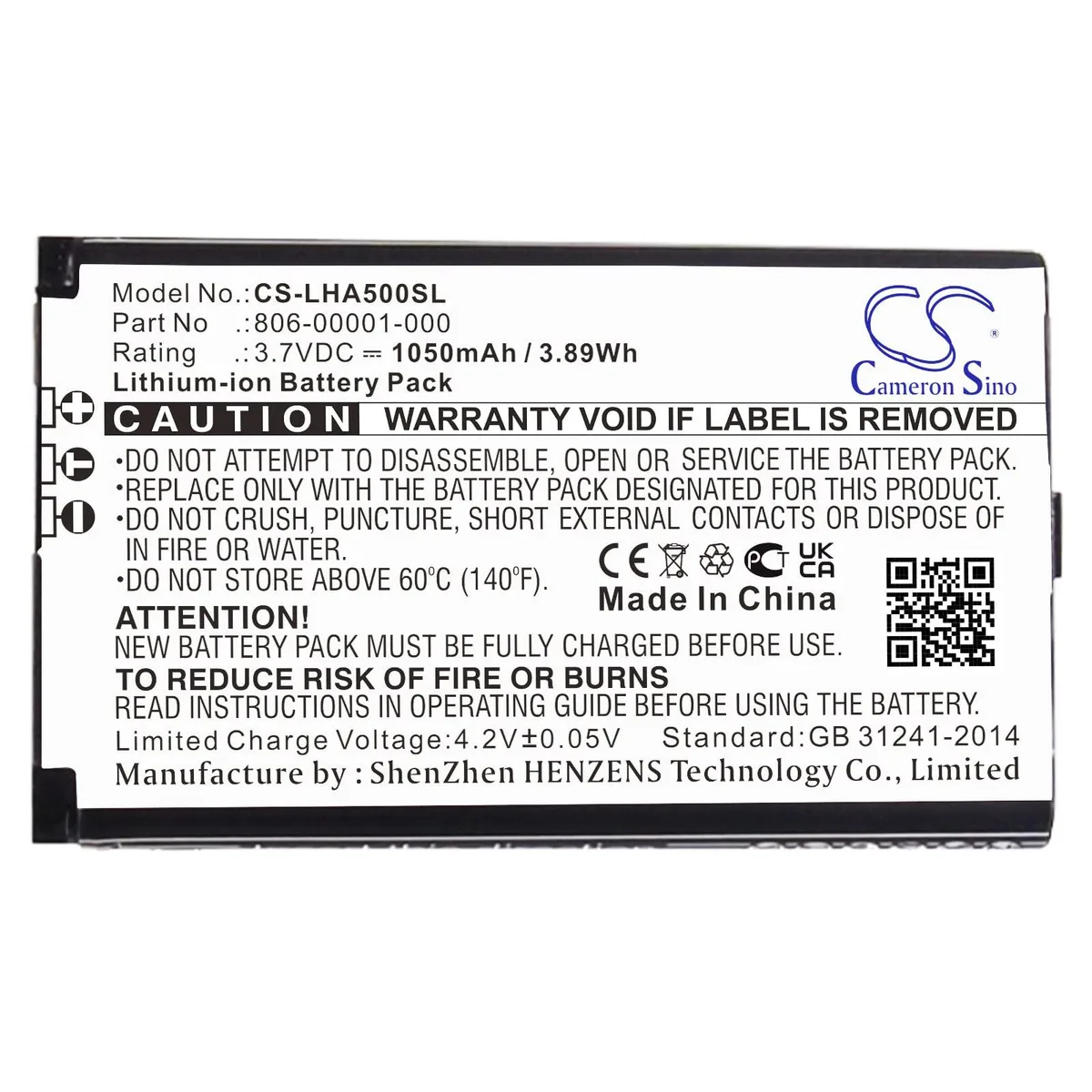 Rectangular lithium-ion battery pack, dark blue finish, 54.92 by 33.94 by 6.00 mm