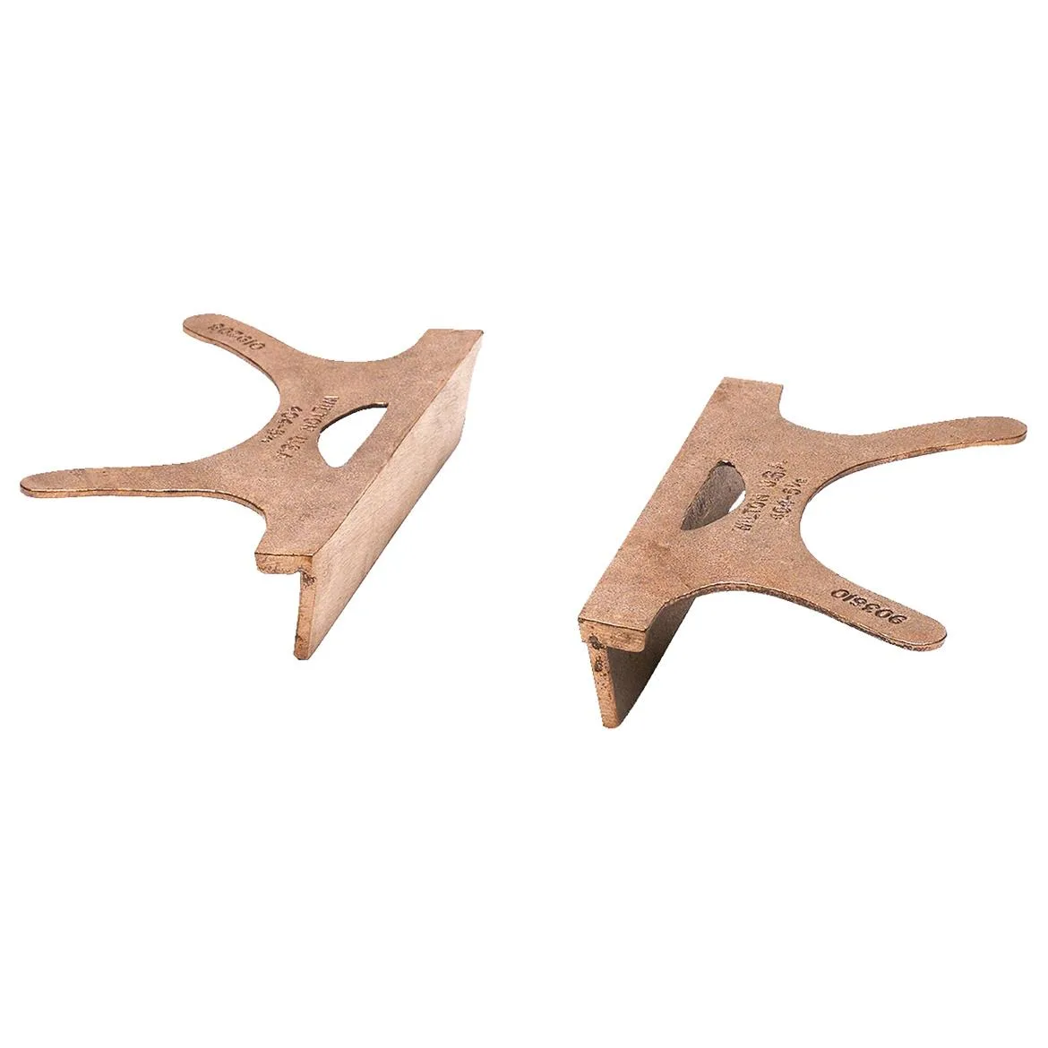 Pair of copper replacement vise jaws, model 404-8, reddish metallic finish