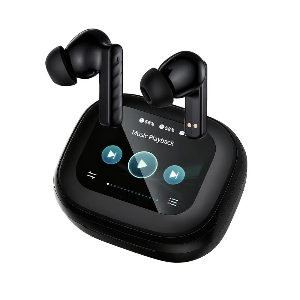  SuperTooth Wireless Earbuds Bluetooth 5.4 ANC Touchscreen Case Black — product photo