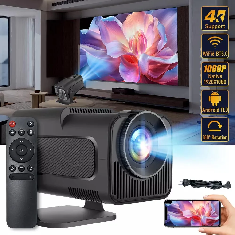 NShi NShi Mini Portable Projector 4K 1080P 390 ANSI Lumens Android 11 — product photo