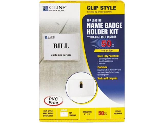 C-Line C-Line 95543 Badge Holder Kit, Clip-Style, 50 per box — product photo
