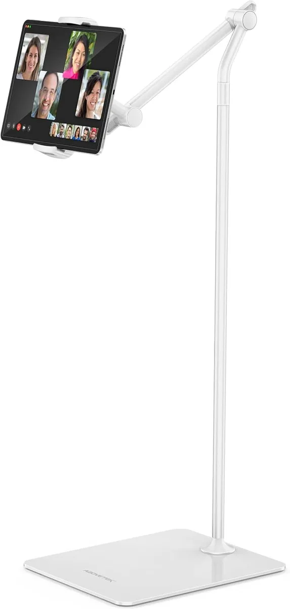 MCHOSE MCHOSE Tablet Floor Stand White 4.7-13.5in 360° Rotation 63in Height 6.4lb Base — product photo