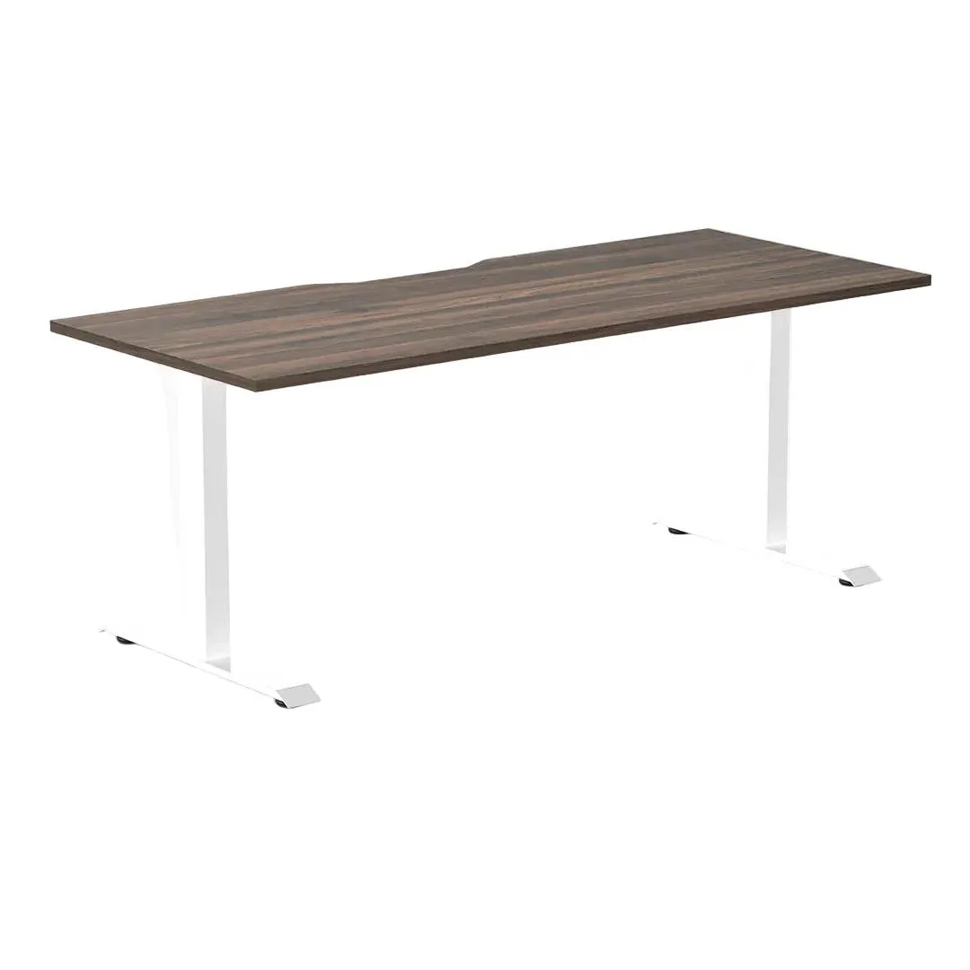 Desky Desky Zero Scalloped Laminate Desk Jarrah Legno White 70.9 x 29.5 in — product photo