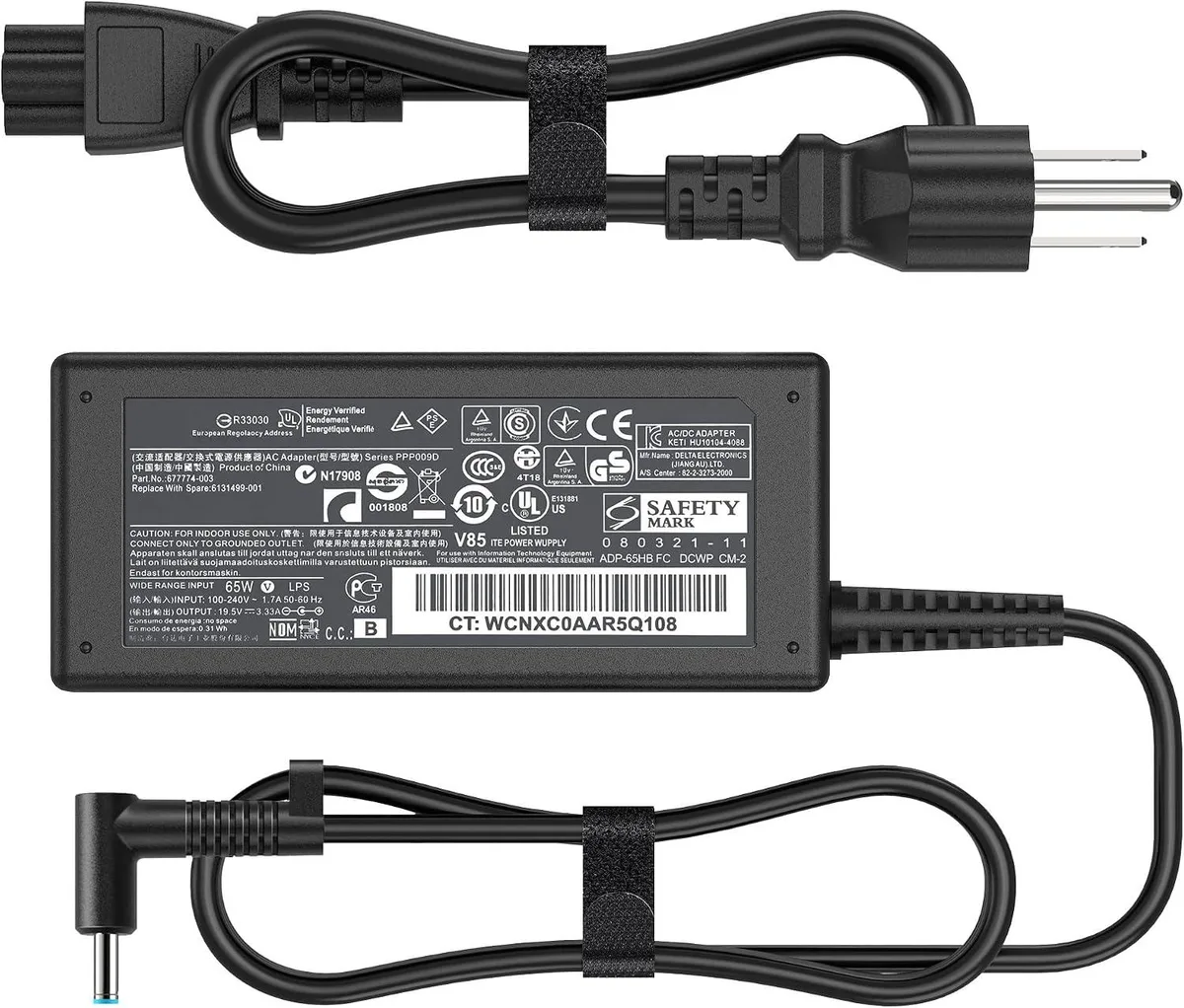 FLEANE FLEANE 65W laptop charger 19.5V 3.33A blue tip 4.5 x 3.0 mm — product photo