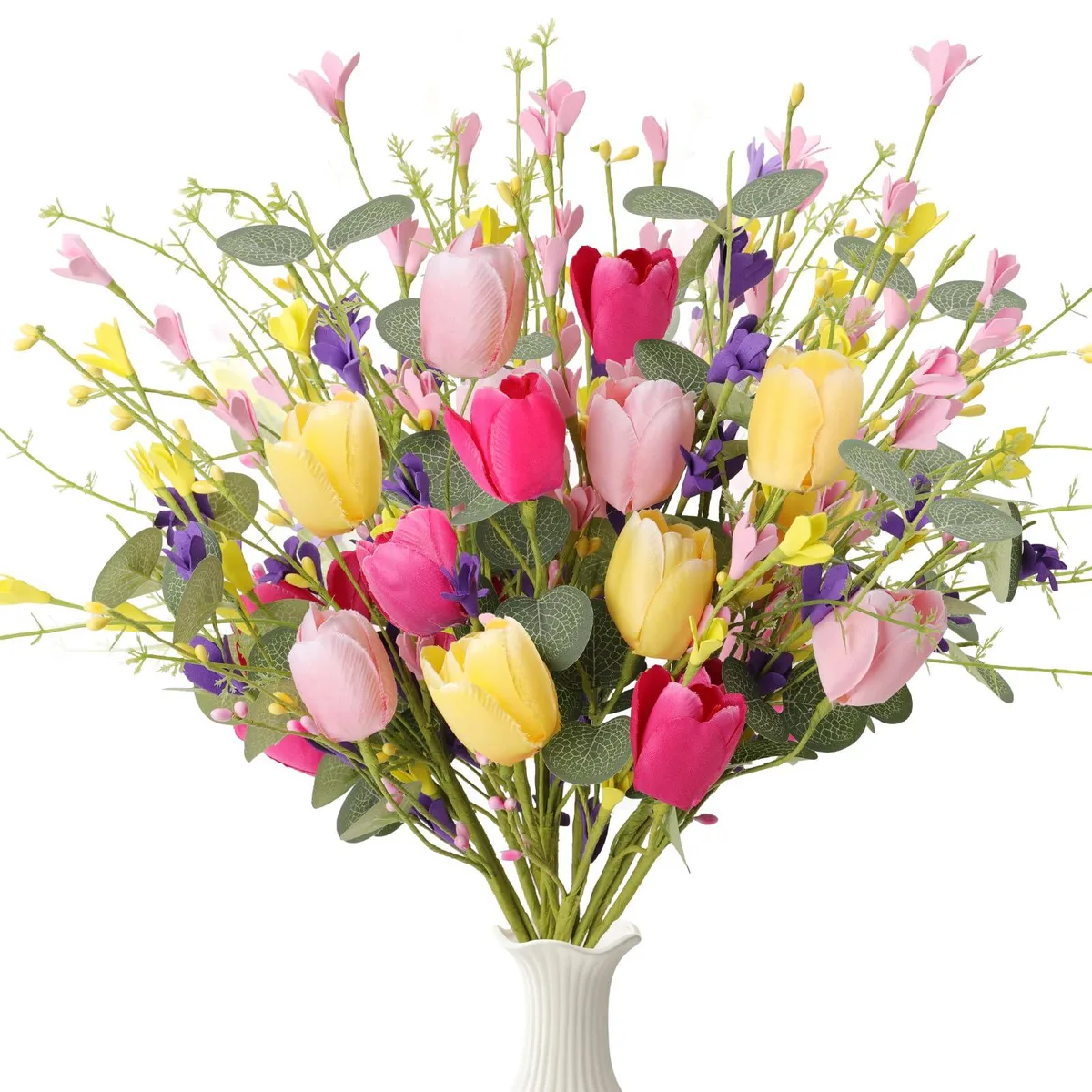 MAINGKAUNG Artificial Spring Flowers 12 Pack 17 Inch Floral Arrangement — product photo