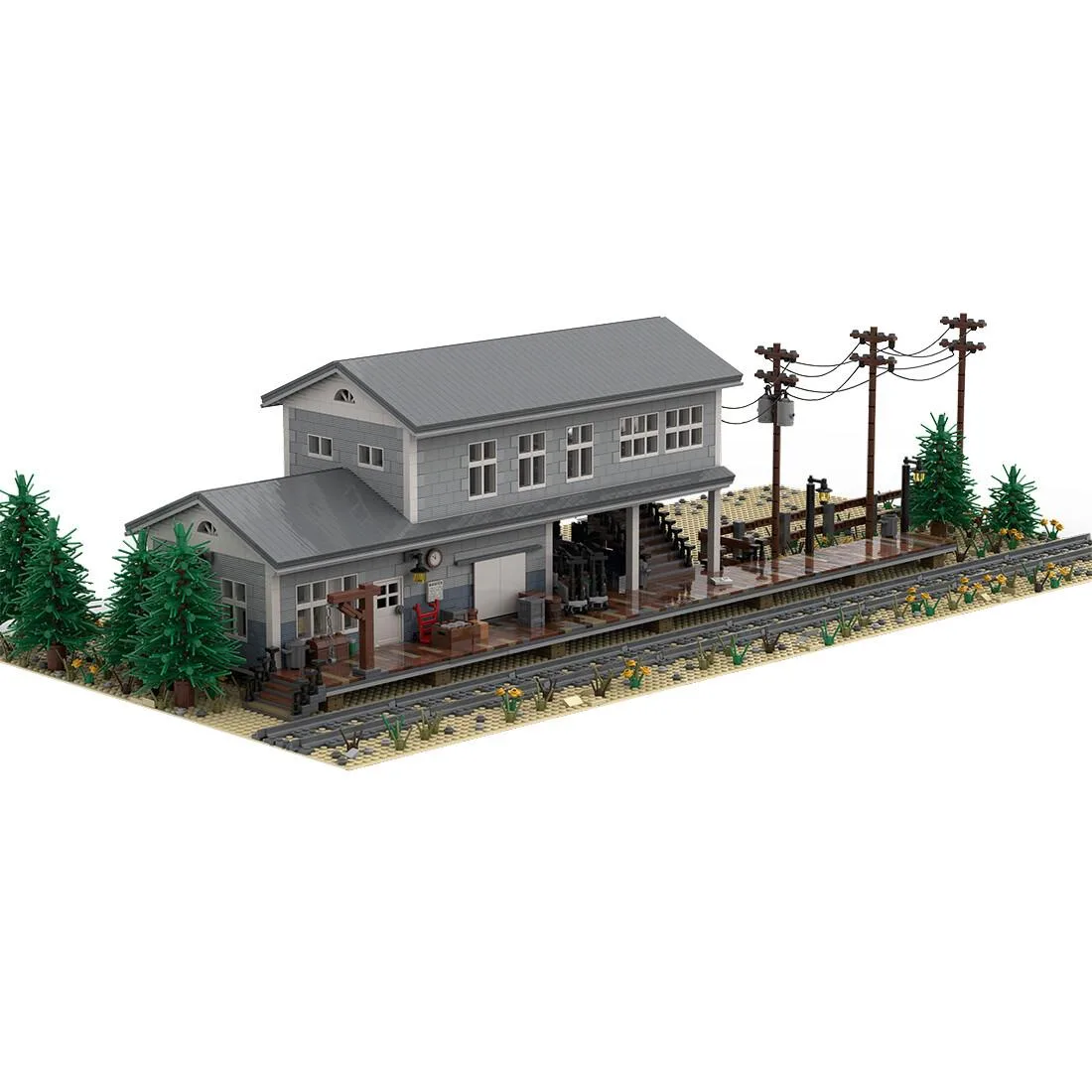 ZITIANYOUBUILD ZITIANYOUBUILD MOC-72906 Large Train Station 6032 Parts — product photo