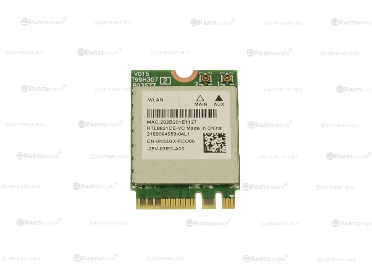 DELL DELL Realtek RTL8821CE Wi-Fi 5 Bluetooth 5.0 M.2 Adapter N33GX — product photo