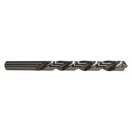 Silver steel twist drill bit, black oxide finish, straight shank, 118 degree point, jobber length