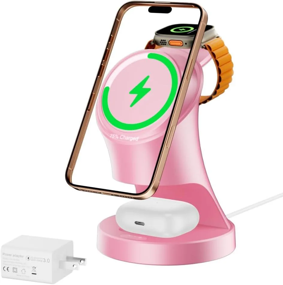Luisport Luisport 3-in-1 Wireless Charging Station for iPhone 12 13 14 15 16 17 and Apple Watch — product photo