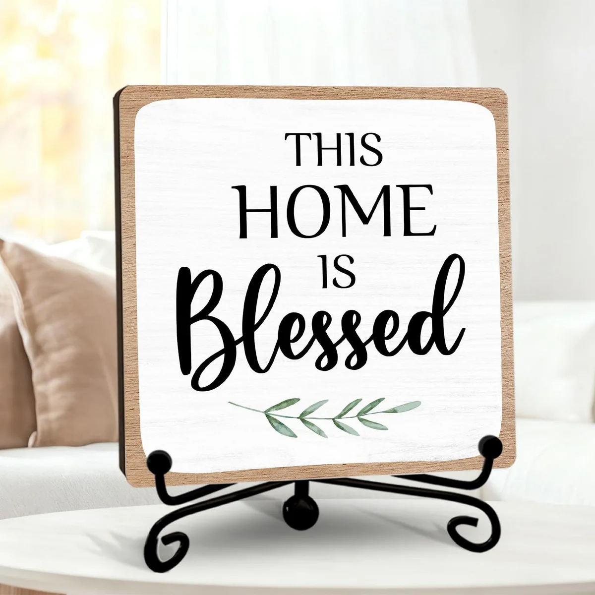  Avery Wooden Tabletop Sign 5" x 5" Yellow Black A06 — product photo