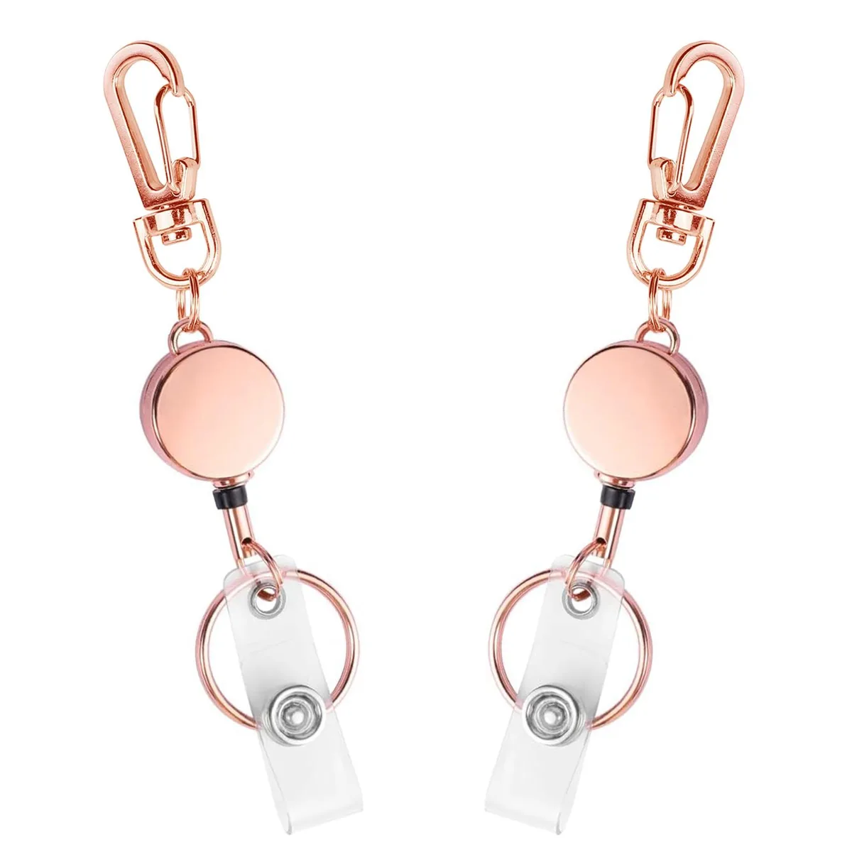  Viator Gear Retractable Badge Reel 2 Pack Rose Gold keyholder — product photo