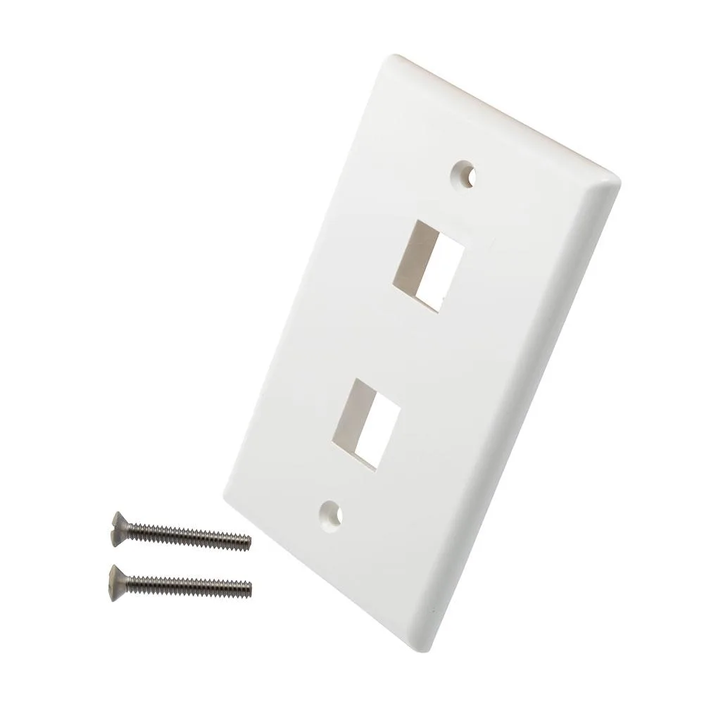 NavePoint NavePoint 2-Port Keystone Wall Plate White 10-Pack — product photo