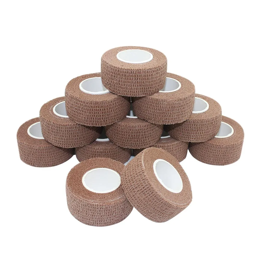 COMOmed COMOmed Self-Stick Cohesive Bandage Latex 1"×5 Yards Brown 12 Rolls First Aid — product photo