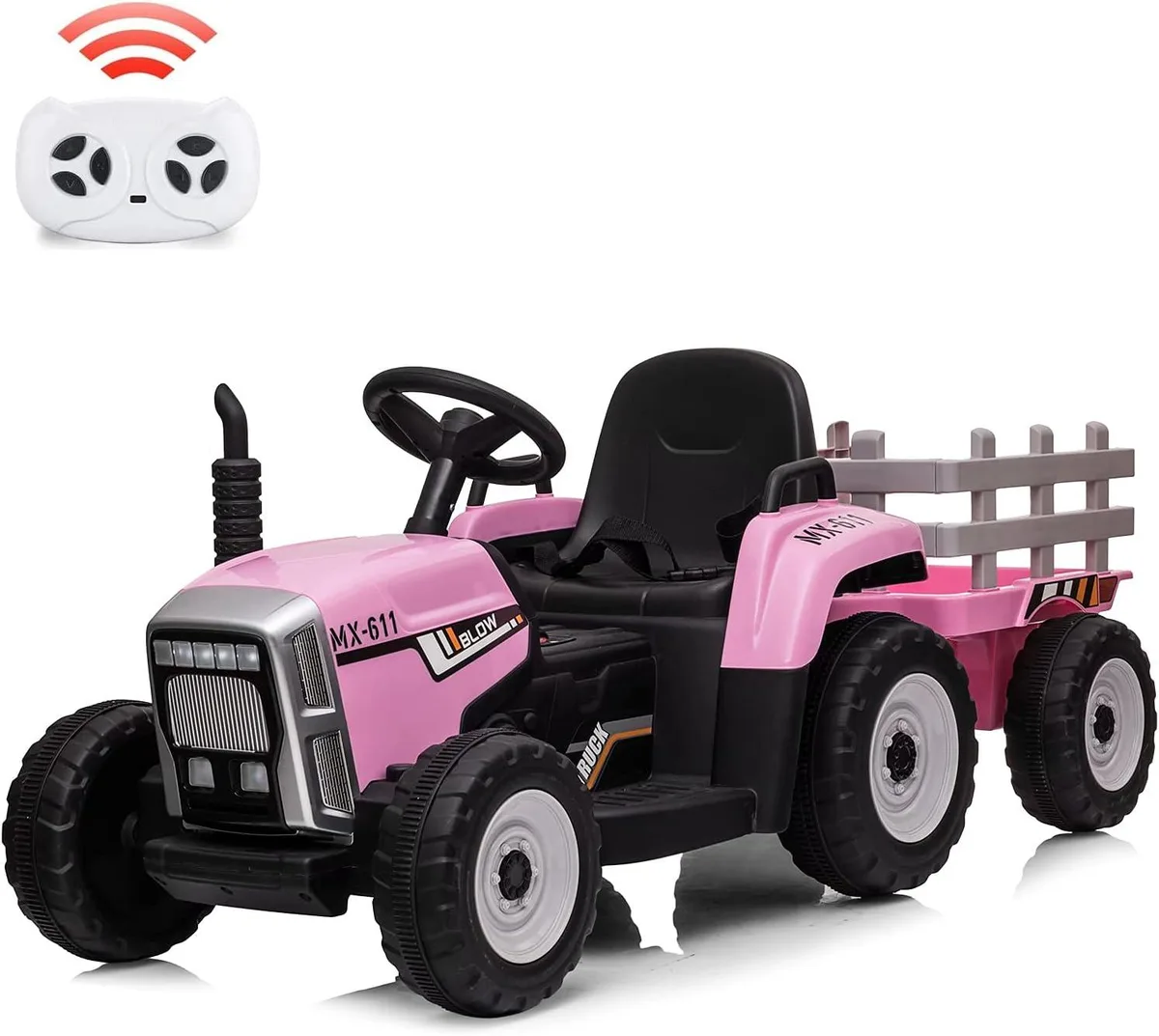 usbroway usbroway 12V Kids Electric Tractor with Trailer Pink 25W — product photo