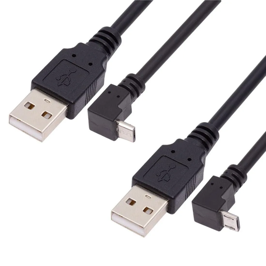 LORDWORLD LORDWORLD 2-Pack USB 2.0 Micro-USB 90° Angled Cable 1.5 m — product photo