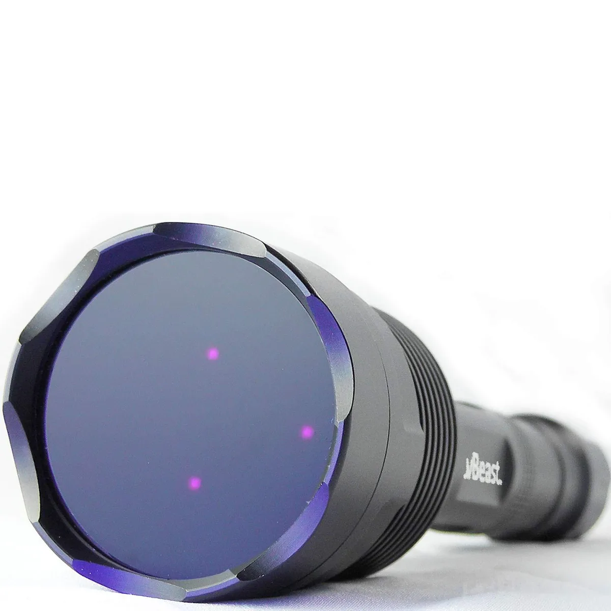 Aluminium UV flashlight, 8.66 inches long, silver finish