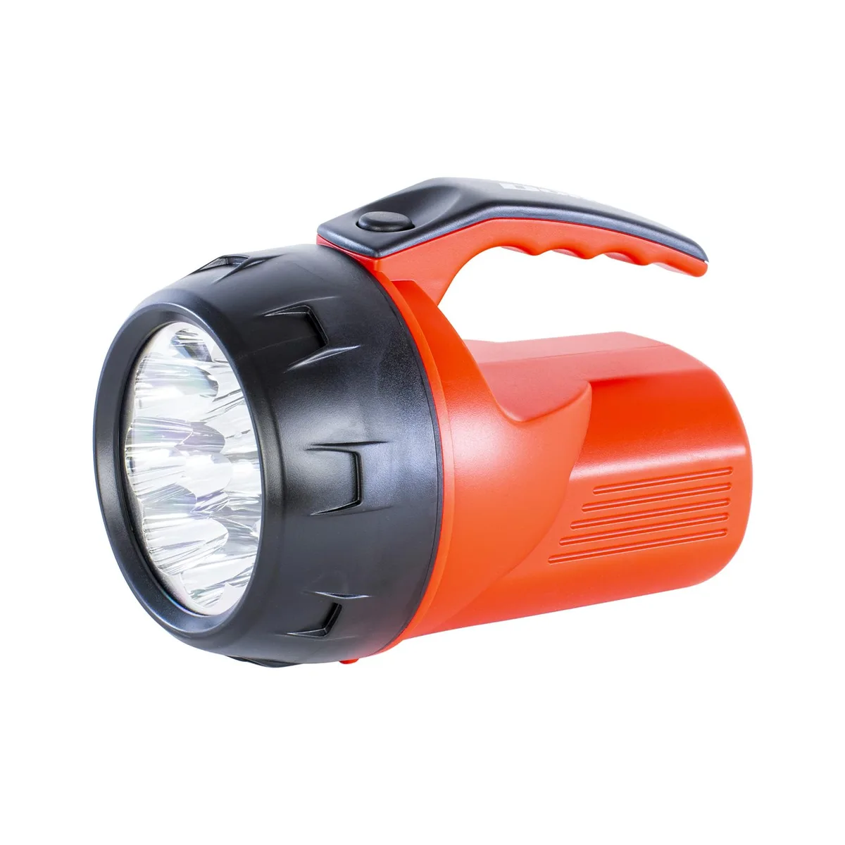 Cylindrical plastic lantern with handle and push-button switch, assorted colours