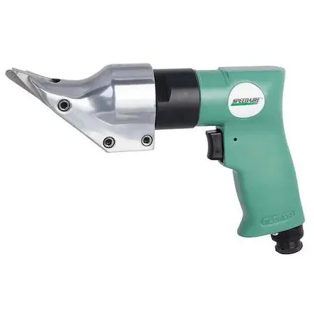 Silver pneumatic air shear with trigger grip and 360-degree swivel air inlet