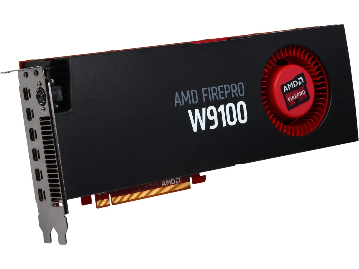 AMD AMD FirePro W9100 100-505977 16GB 512-bit GDDR5 workstation graphics card — product photo