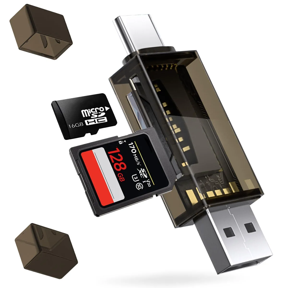  QimKero USB+TYPE C RFID Card Reader USB 2.0 USB-C — product photo