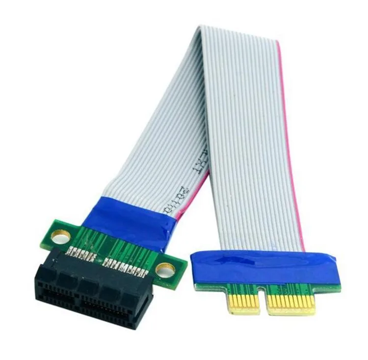 Flat beige ribbon cable with connectors at each end, 20cm long