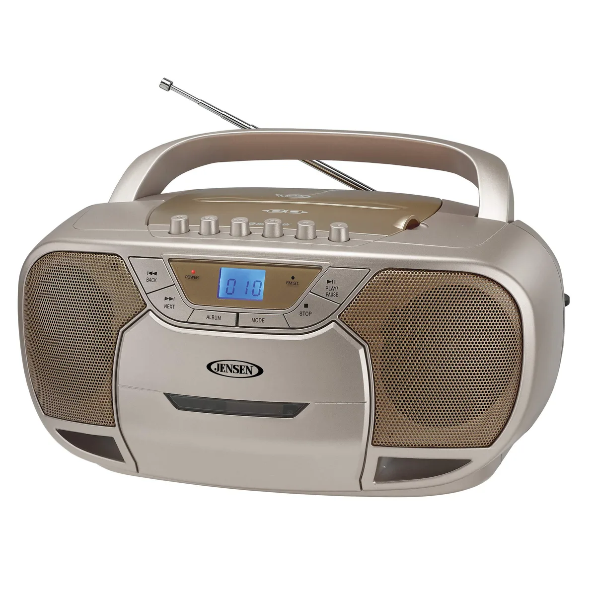 JENSEN JENSEN CD-590-C Portable CD Cassette Player Recorder AM FM Bluetooth Champagne — product photo