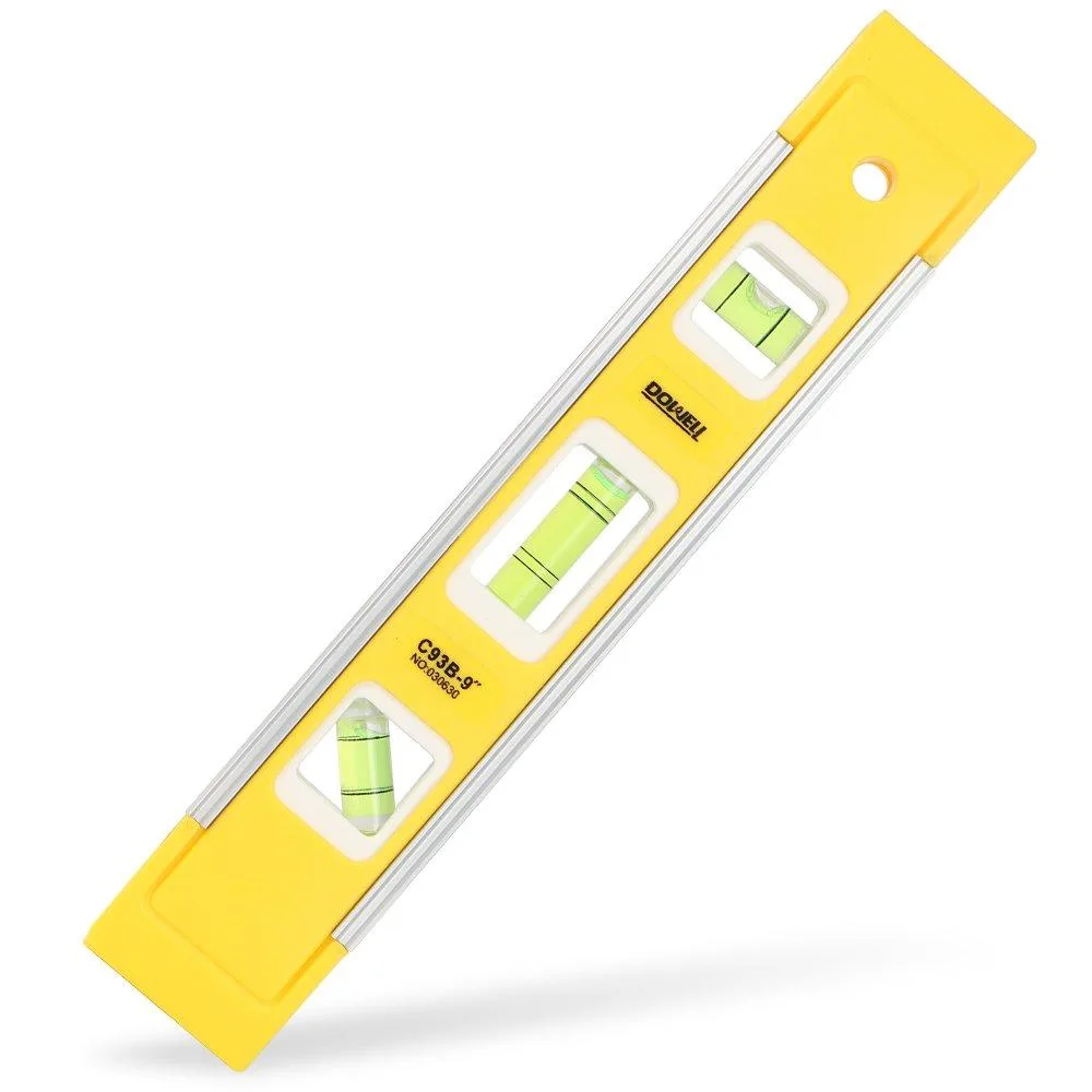  DOWELL 9 Inch Magnetic Spirit Level Yellow — product photo