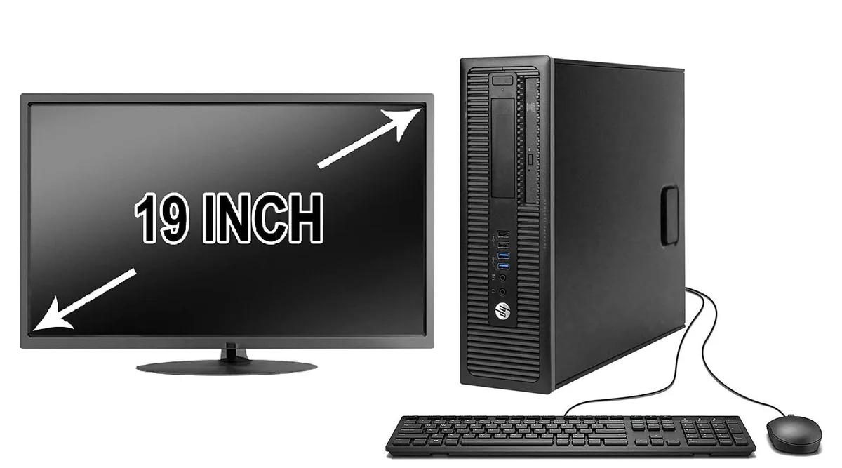 HP HP OR DELL Desktop PC 8GB 500GB HDD 19" LCD Monitor WiFi Windows 10 Warranty accessory — product photo