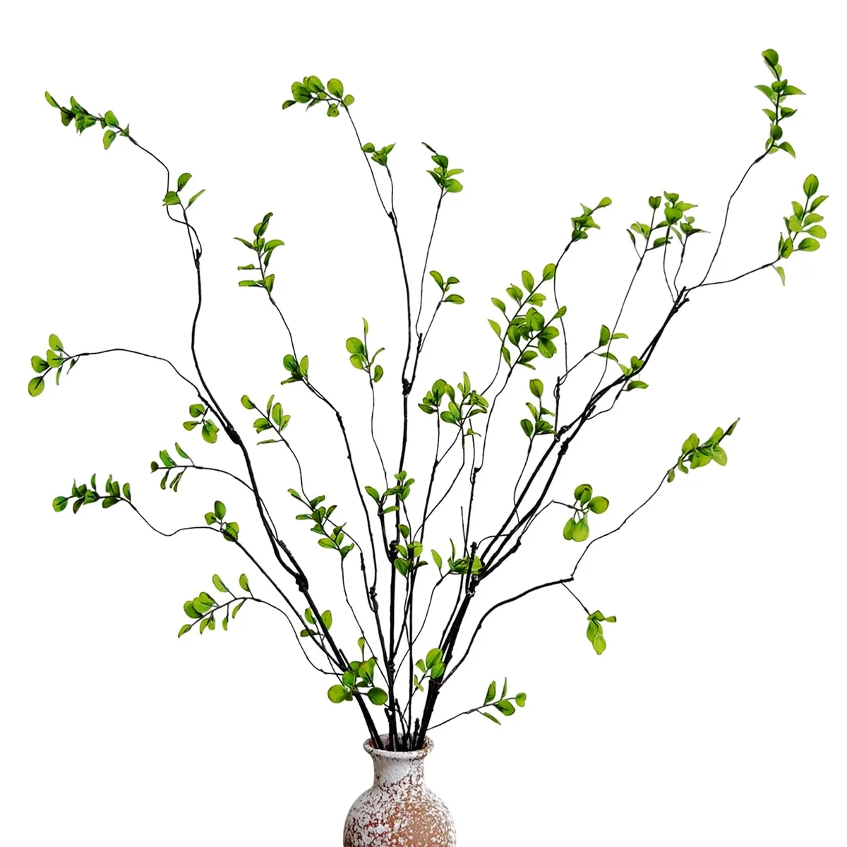 Four artificial ficus branches, 47.2 inch flexible stems with vibrant green leaves