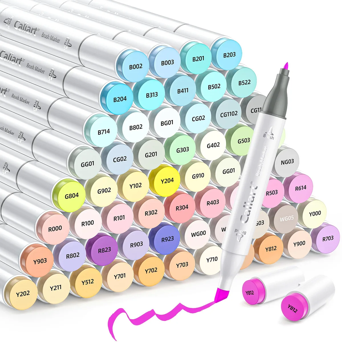  Avery Caliart Pastel Markers 61 Colors Dual Tip Alcohol Based with Case — product photo