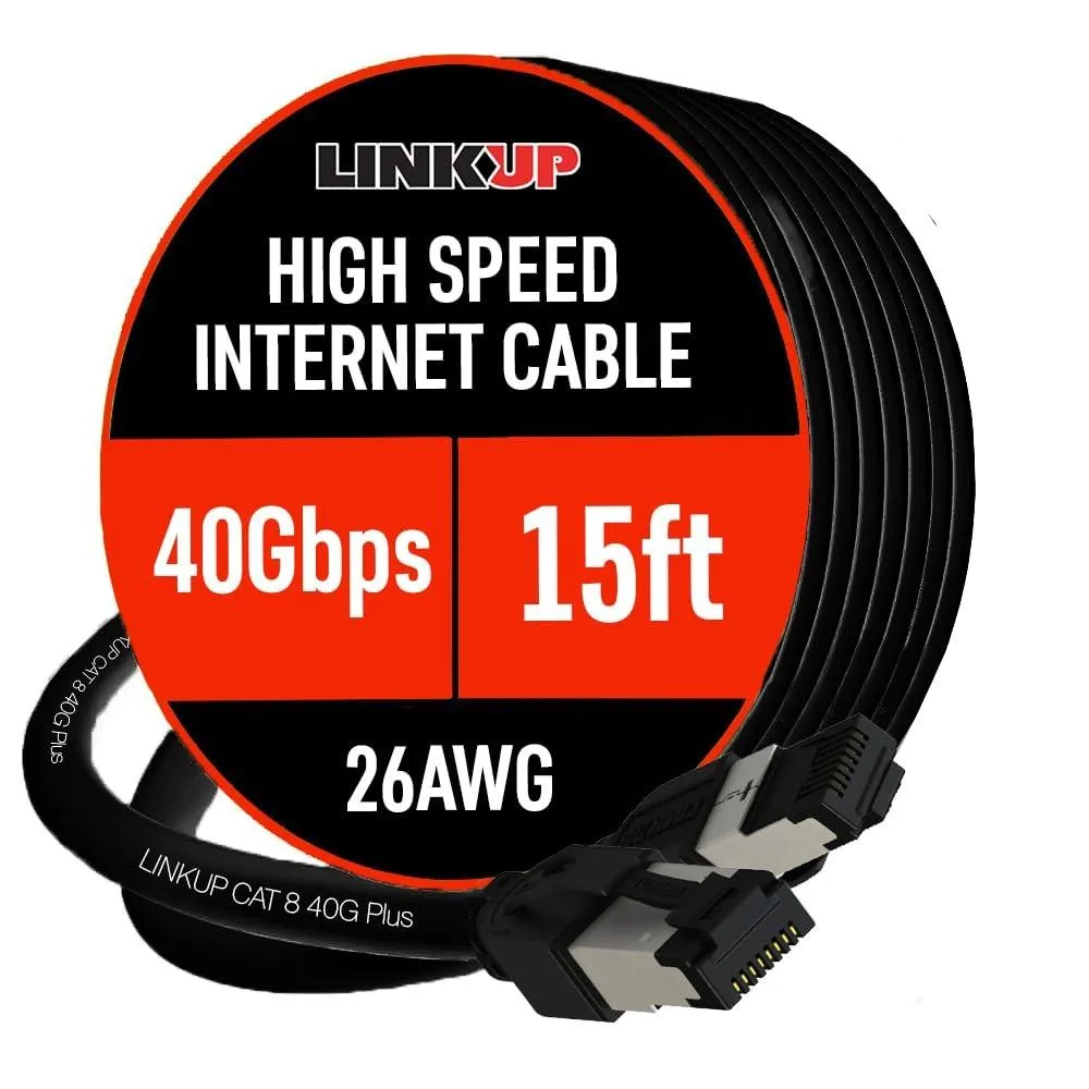 LINKUP Cat 8 Ethernet cable with gold RJ45 connectors