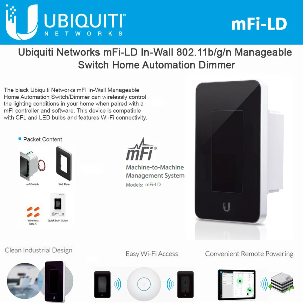 Ubiquiti Networks Ubiquiti Networks mFi-LD In-Wall Switch Dimmer 802.11b/g/n access point — product photo