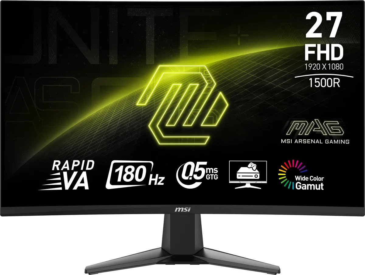 MSI MSI MAG27C6F 27" 180Hz 0.5ms curved gaming monitor — fotografie produktu