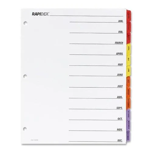 Sparco Products Sparco Products 21906 Index Dividers Jan-Dec 11x8-1/2 12/ST — product photo