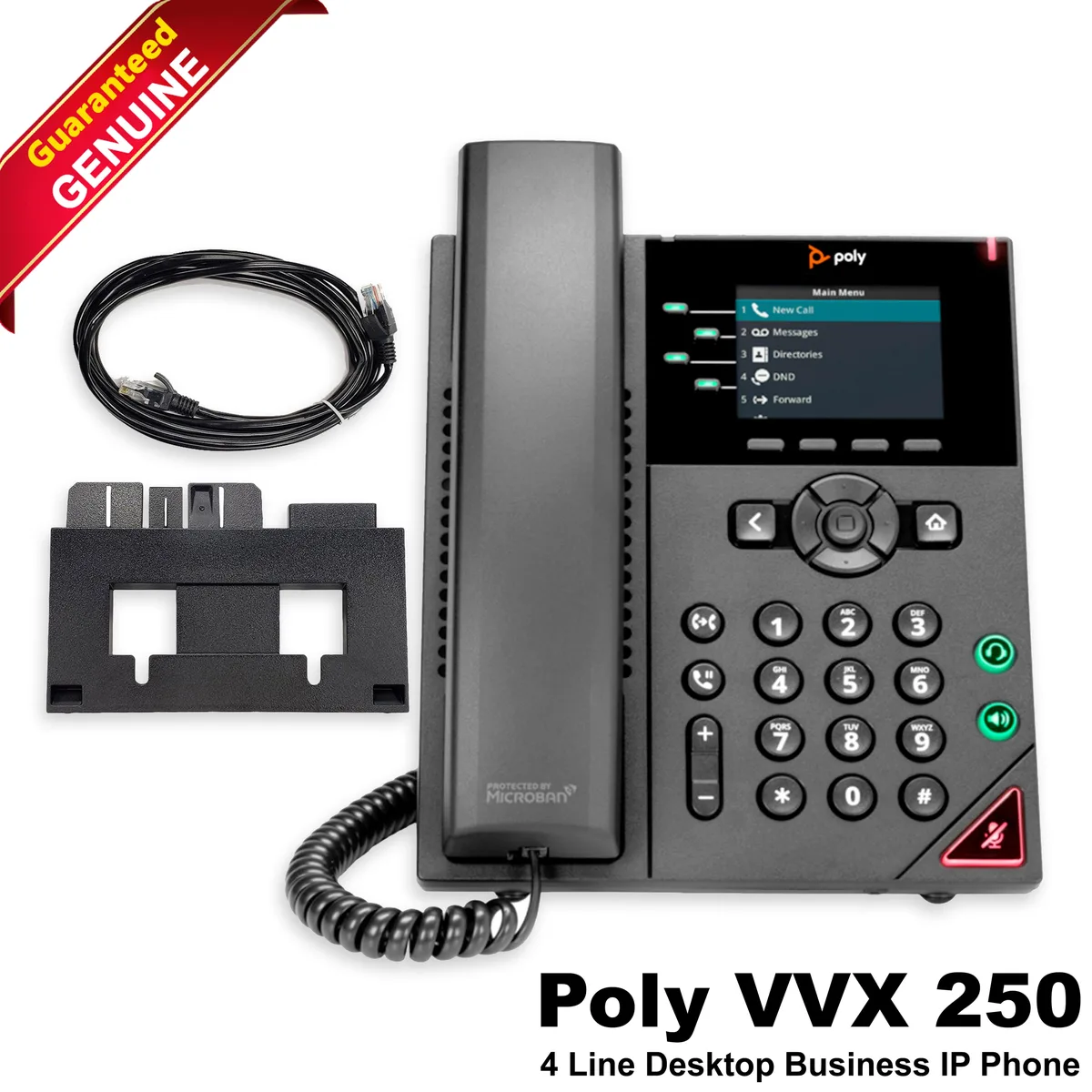 POLYCOM Polycom VVX 250 4 Line Business IP Phone 2200-48820-025 — product photo
