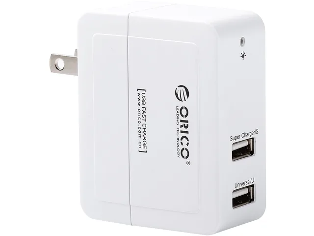 Orico Orico DCX-2U-US-WH 2-port USB charger 5V 4A 20W white — product photo