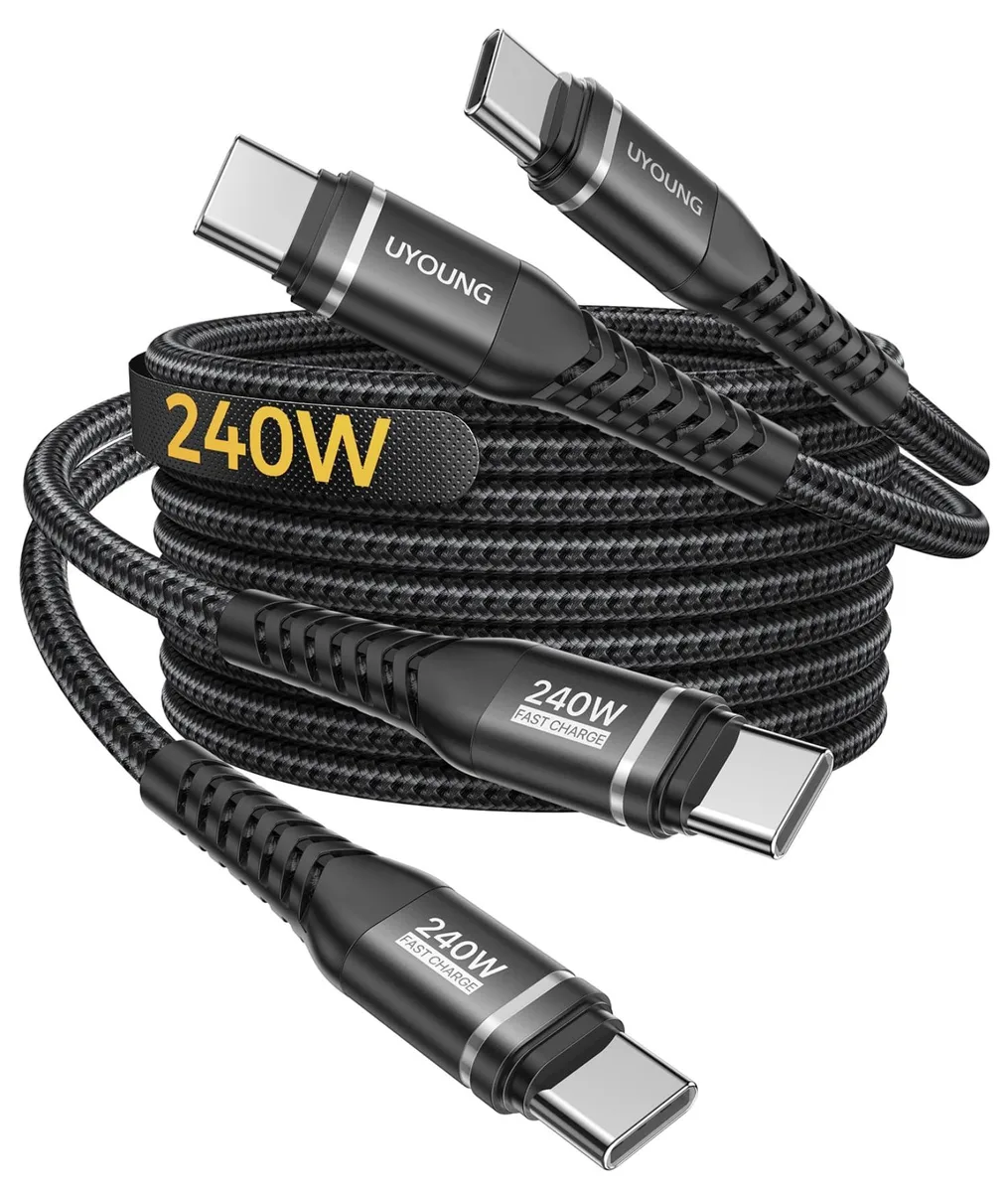  UYOUNG USB-C to USB-C Cable 240W PD 3.1 6ft Black — product photo