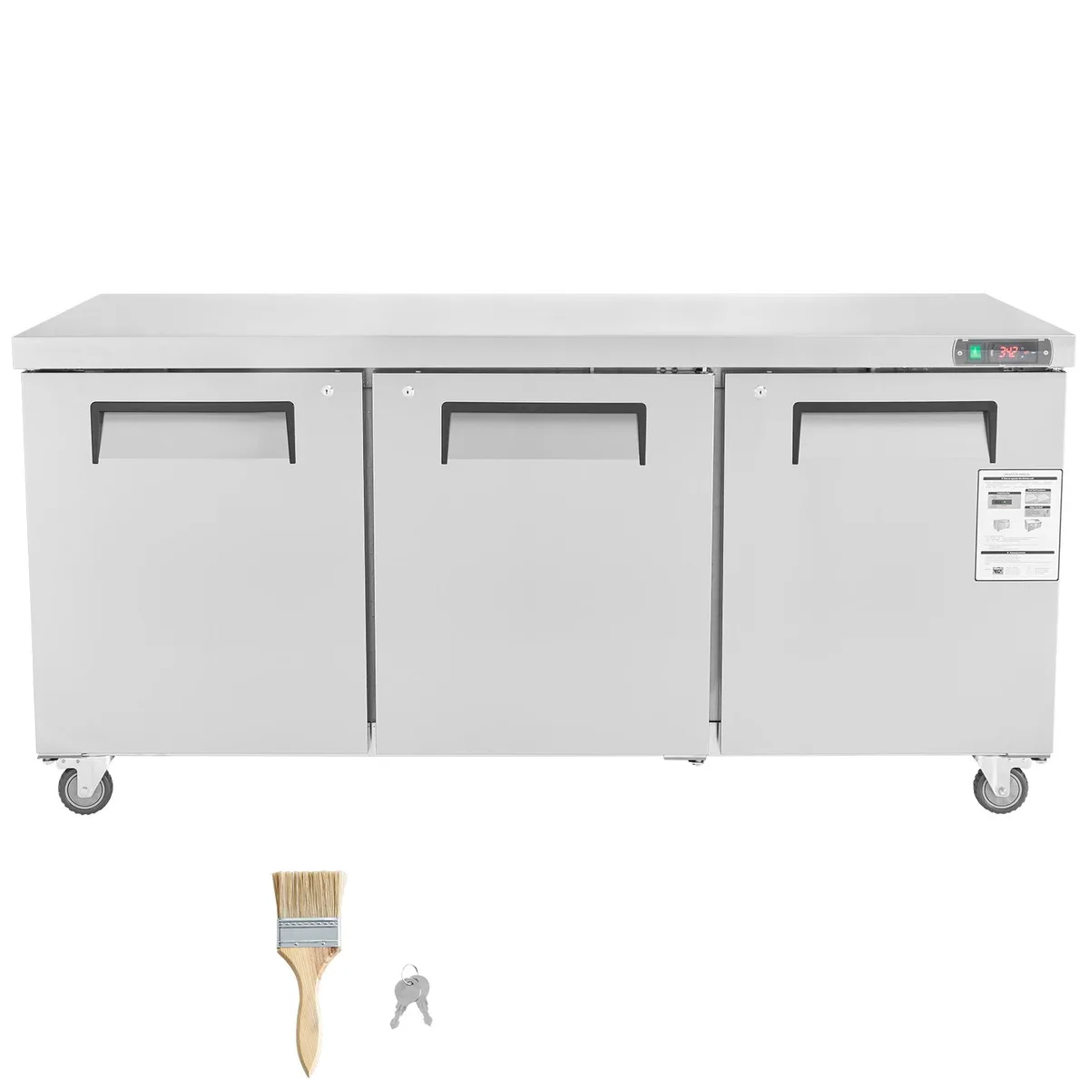 VEVOR VEVOR 72" 20 Cu. Ft Commercial Refrigerated Prep Table Stainless Steel 3 Doors — product photo