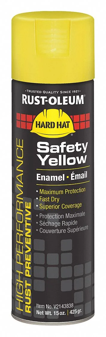 Aerosol can in safety yellow with gloss finish