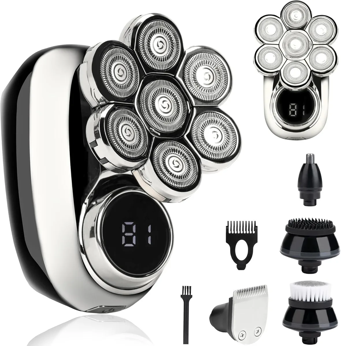 TAURKENAM TAURKENAM 5-in-1 Electric Head Shaver Gunmetal LED Display — product photo