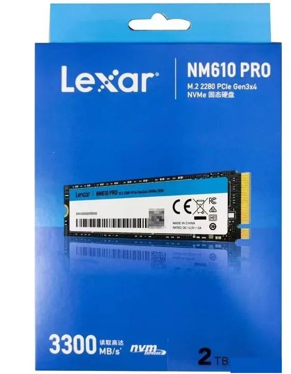 Lexar Lexar NM610 PRO 2TB M.2 2280 PCIe 3.0 x4 NVMe internal SSD — product photo