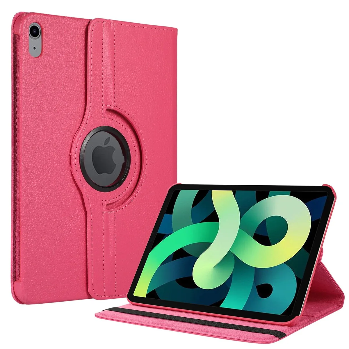  For Apple iPad 10.9 2022 10th Gen 360° Rotating Leather Smart Case Cover Hot Pink — product photo